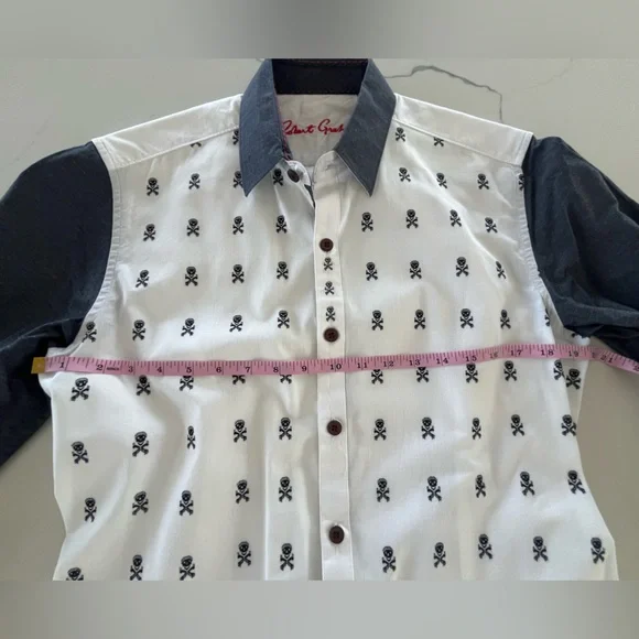 Robert Graham Skull & Crossbones SoCal Sport Shirt Tailored Slim Fit Medium - Picture 15 of 16